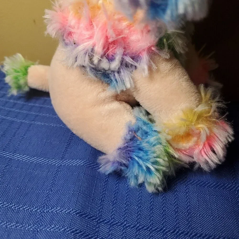 2017 TY Beanie Baby Rainbow Poodle Puppy Plush 6in Stuffed Animal Toy - Picture 6 of 10